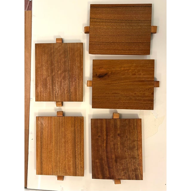 Wood 1950s Mid-Century Modern Werkstätte Carl Auböck Austria Teak Picnic Boards W/ Horn Utensils - 17 pcs For Sale - Image 7 of 7
