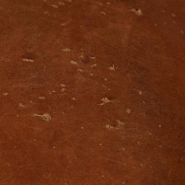 French 2-Seater Tan Sheepskin Leather Sofa For Sale - Image 15 of 16