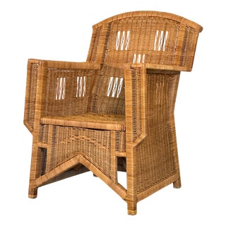 Ascona Wicker Armchair by Vivai Del Sud, 1970s For Sale