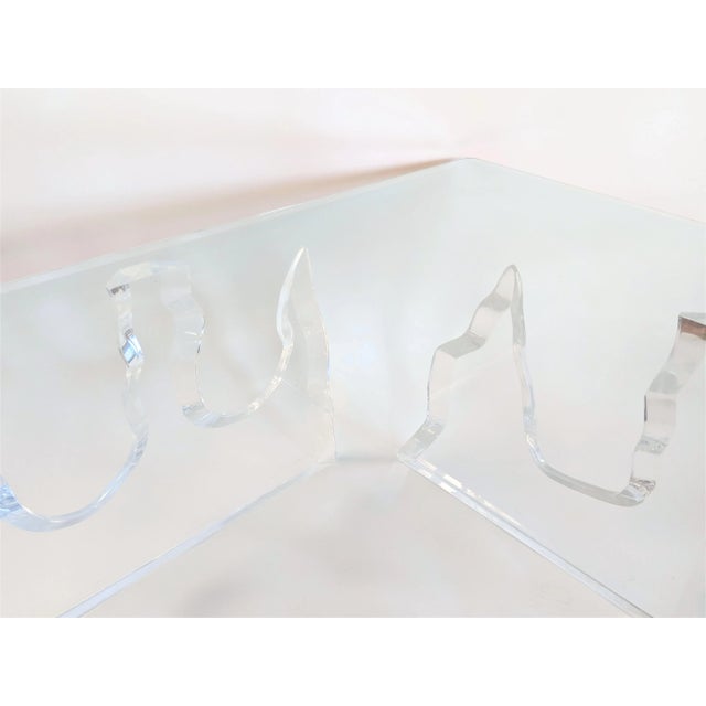 Lion in Frost Style Lucite Iceberg Coffee 2-Piece Table Base For Sale - Image 10 of 13
