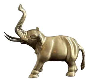 Mid-20th Century Solid Brass Elephant Figure