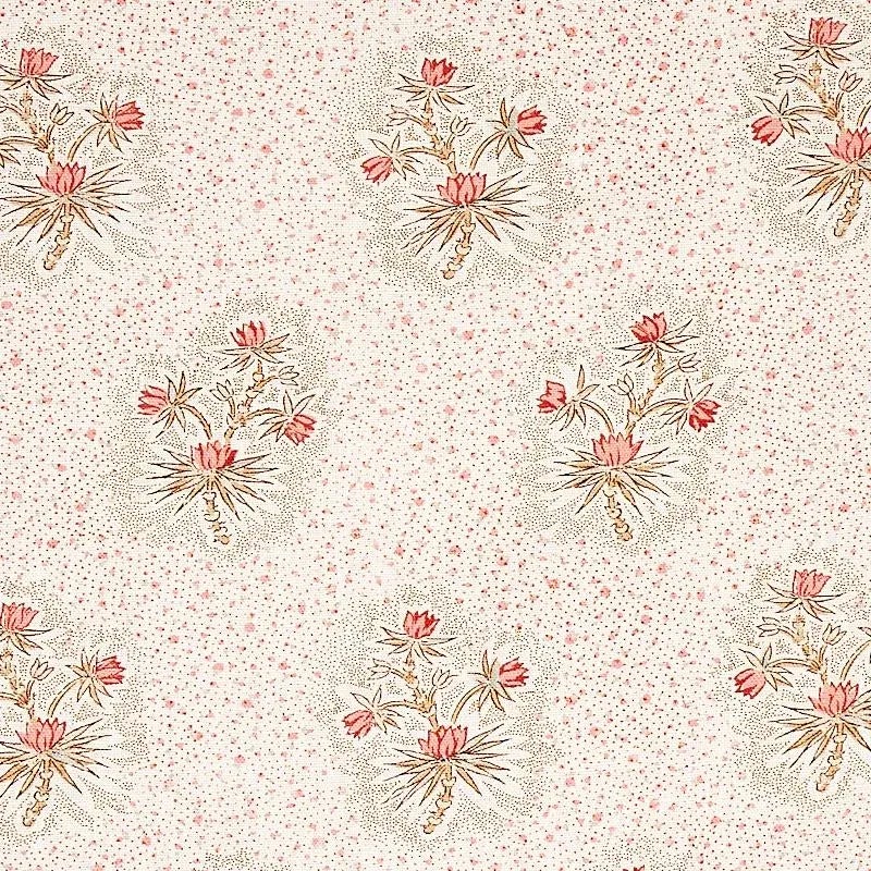 Schumacher Cassis Floral Fabric in Rouge Chairish