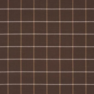Schumacher X Mark D. Sikes Frannie Windowpane Fabric In Chocolate
