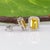 2.8Ct Yellow Sapphire Stud Earrings With Earth-Mined Diamond Accents: 14k Gold, A Pair For Sale - Image 4 of 5