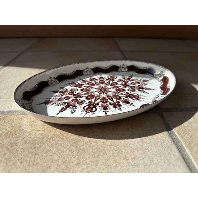 Gold Enamel Tray with Screen-Printed Floral Decoration from Arta, Austria, 1960s For Sale - Image 8 of 11