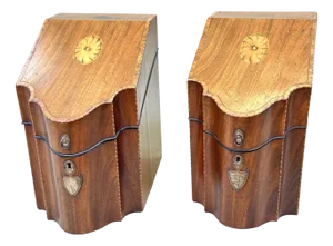 Georgian Mahogany Knife Boxes, 1790s, Set of 2