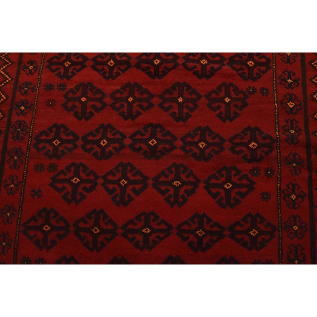 2000 - 2009 Baloch Runner 5’4” X 12’8” Red Wool Vintage Tribal Hand-Knotted Rug For Sale - Image 5 of 13