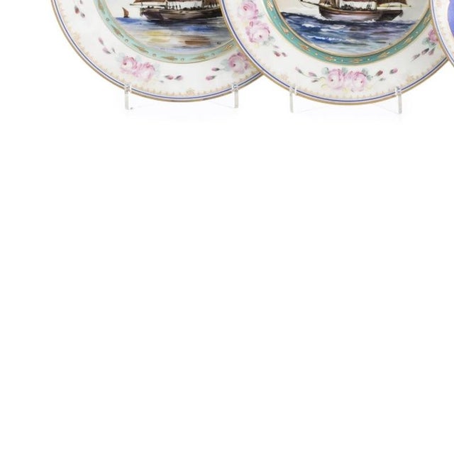 French Plates in Pink and Cobalt Blue by Pillivuyt, Set of 4 For Sale - Image 3 of 6