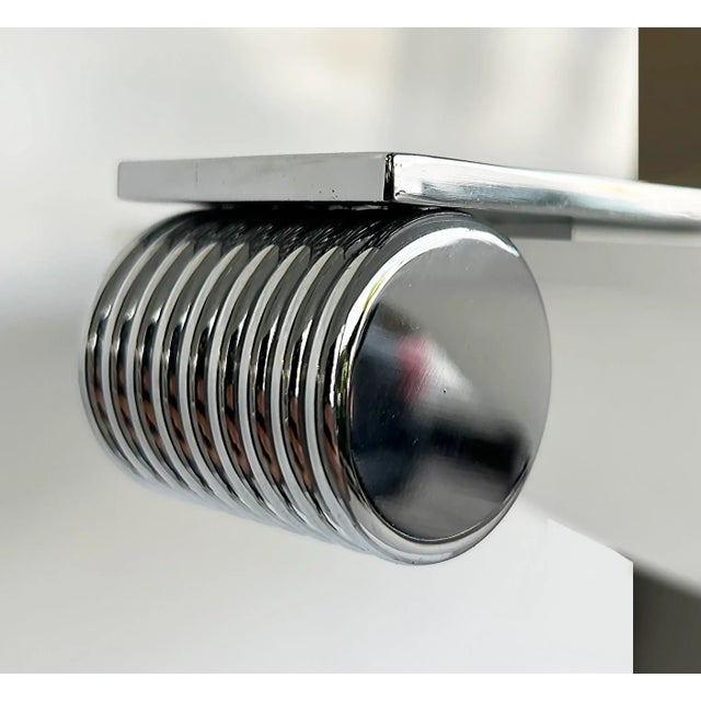 Chrome Mid-Century Chrome Semi-Flush Mount Ceiling Fixture in Acrylic For Sale - Image 8 of 9