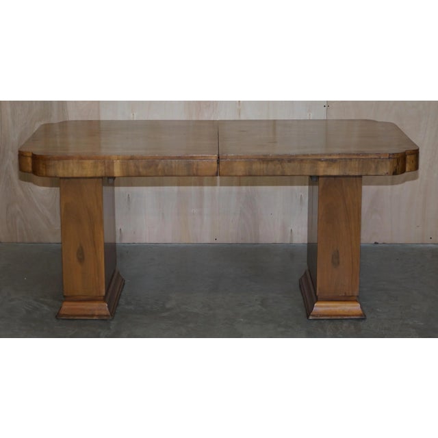 Antique Art Deco Quarter Cut Walnut Extending Dining Table, 1920s For Sale - Image 14 of 18