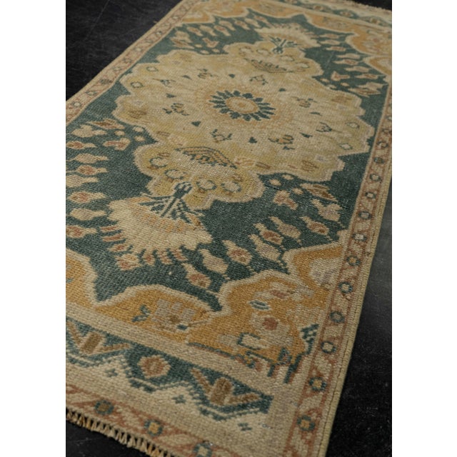 Textile Turkish Mini Rug Oriental Hand Knotted Vintage Rug 1'7" x 3'3" #21251 For Sale - Image 7 of 8