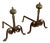 Antique Andirons with Wrought Metal Knobs, Set of 2 For Sale
