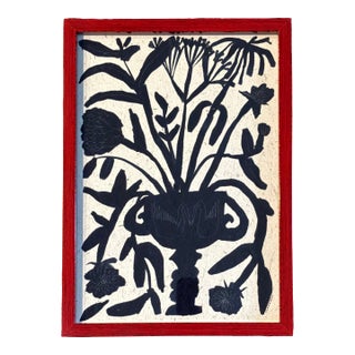 2026 Uk Giclee Botanical Spray in Swan Urn, Framed For Sale