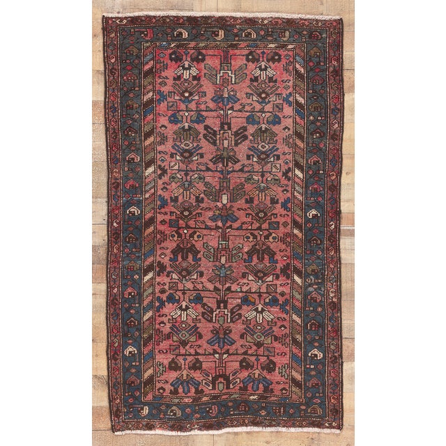 Antique Pink Persian ​Hamadan Rug, 03'04 X 05'10 For Sale - Image 9 of 9