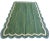 Handmade Cotton Scalloped Rug, Forest Green With Cream and Blue Full Border 9'x12' For Sale - Image 9 of 11