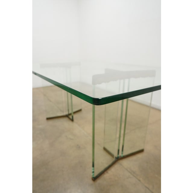 1970s Attributed to Leon Rosen Glass Dining Table For Sale - Image 11 of 18