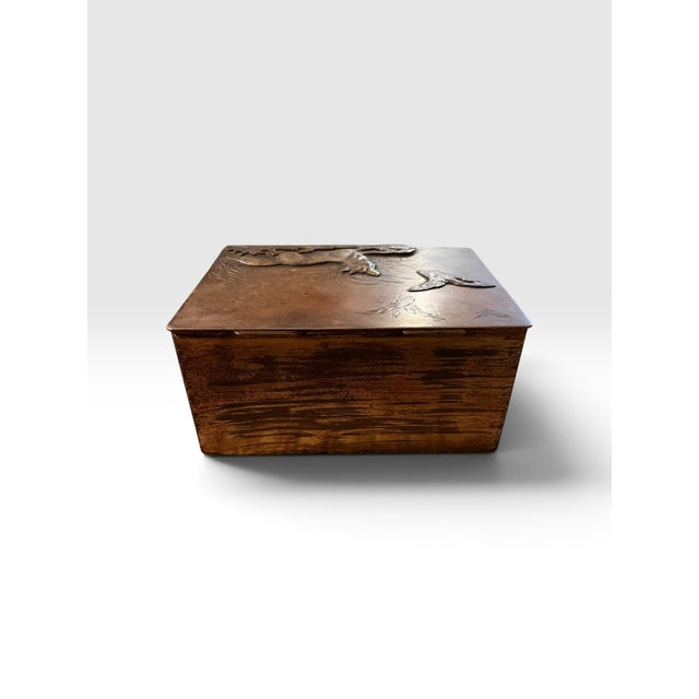 Japanese Meiji Mixed-Metal Fox & Birds Decorative Box, Circa 1900 For Sale - Image 4 of 9