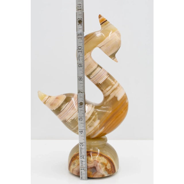 Vintage Onyx Crested Swan Sculpture For Sale - Image 12 of 13