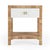 Corfu 24 in. W Rectangular Rattan 1 Drawer Nightstand with Lower Open Shelf For Sale In Chicago - Image 6 of 11