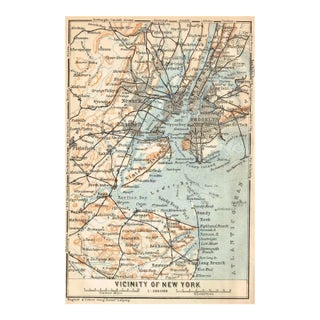 Antique New York City Vicinity Map For Sale