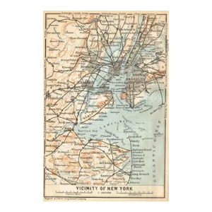 Antique New York City Vicinity Map