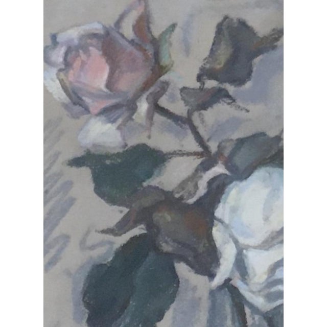 Louis Henri Salzmann, Deux roses en vase, 1938, Pastel on Paper, Framed For Sale - Image 4 of 9