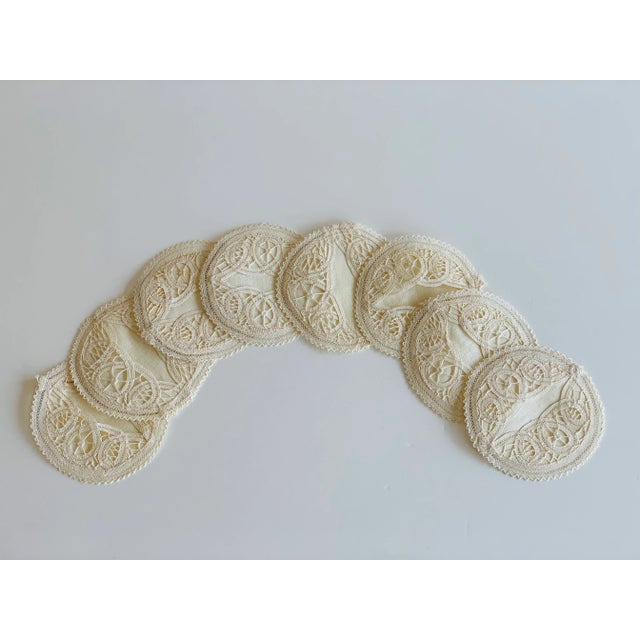 Dainty Vintage Lace Coasters - Set of 8 For Sale - Image 4 of 4