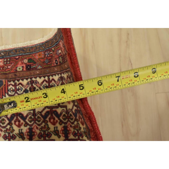 Ivory Hamedan Rug 2’7” X 4’2” Ivory Wool Vintage Tribal Hand-Knotted Carpet For Sale - Image 8 of 10