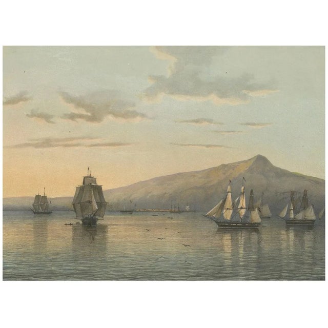 View of Anjer Near the Krakatoa Volcano, 1872, Paper For Sale