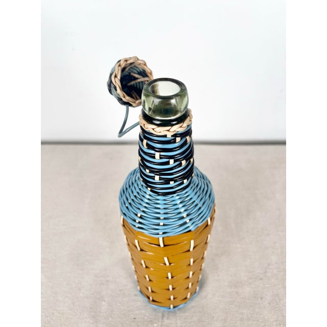 Mid 20th Century Vintage Wire Wrapped Bottle For Sale - Image 5 of 9