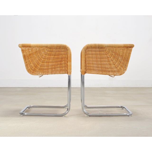 Set of Nine Harvey Probber D43 Rattan Wicker Cantilever Chairs For Sale In Sacramento - Image 6 of 18