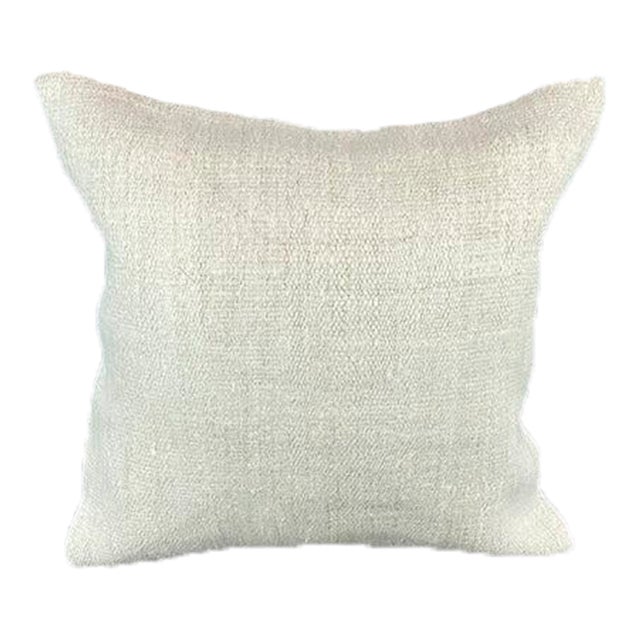 20 x 20 Hemp Pillow Turkish Cushion Natural Grayish White Pillow Cushion Cover For Sale