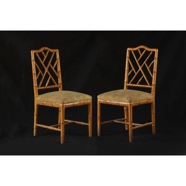 English Four Vintage Chairs Made of Artificial Bamboo, Wooden Dining Chairs, Office Chairs For Sale - Image 3 of 13