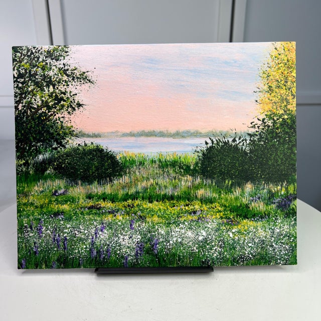 Break of Dawn 8"x10" Original Acrylic Landscape Painting Nature Wall Art For Sale - Image 4 of 7