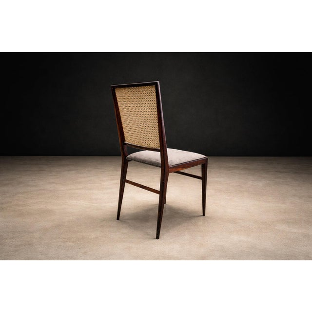 Brazilian Modern Set of Four Rosewood & Cane Dining Chairs by Celina, Brazil, 1960s - Lot 564B For Sale - Image 10 of 16