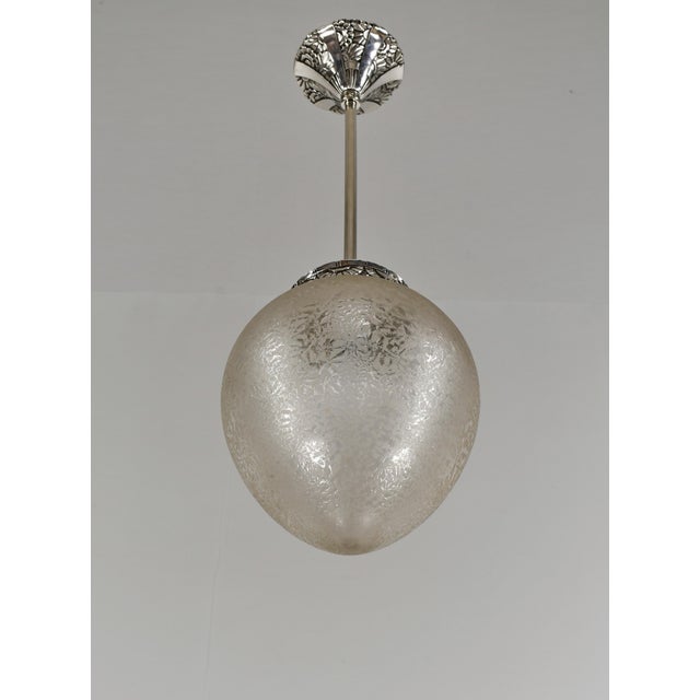 Daum French Art Deco Lantern Daum & Jamain Atr. - Pendant 1930 France For Sale - Image 4 of 13