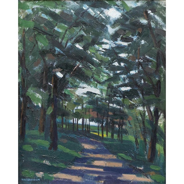Mid-Century Modern Ingvar Walterström, Forest Road III, 1960s, Oil on Canvas, Framed For Sale - Image 3 of 18