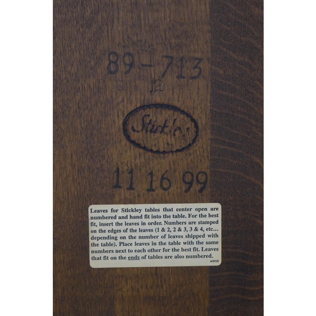 Stickley Mission Oak Round Dining Room Table For Sale - Image 18 of 18