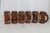 Amber Brown Glass With Wood Handle Beer Mug Set of Six 4661b For Sale - Image 17 of 18