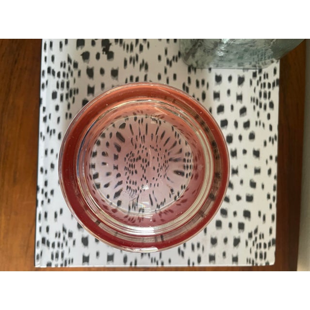 Pink Vintage Pink Chinoiserie Glass Ice Bucket For Sale - Image 8 of 8