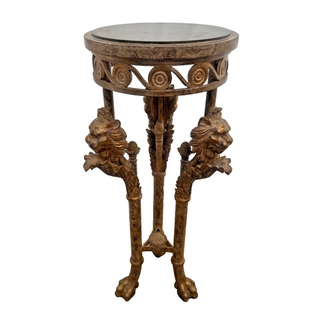 1970s 1970s Neoclassical Revival Empire Style Plant Stand Pedestal Griffins Paw Feet Tripod For Sale - Image 5 of 11