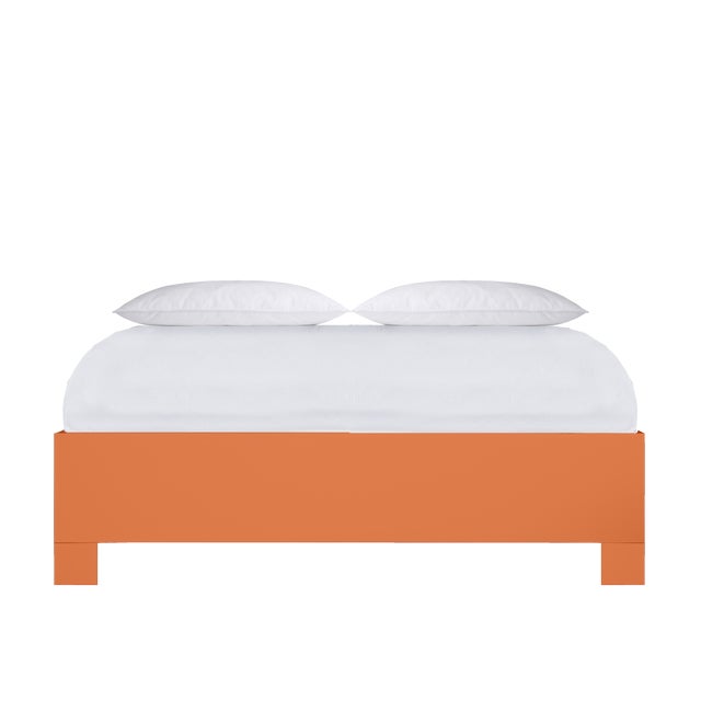 Wood Silas Platform Bed Queen - Orange For Sale - Image 7 of 12