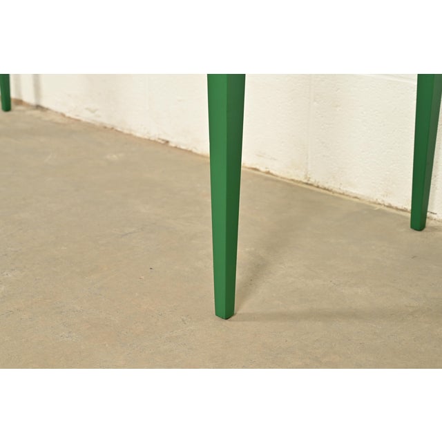 John Widdicomb Antique Federal Green Lacquered Console or Entry Table, Newly Refinished For Sale - Image 11 of 15