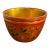 Vintage Hand Painted Folk Art Wooden Bowl For Sale