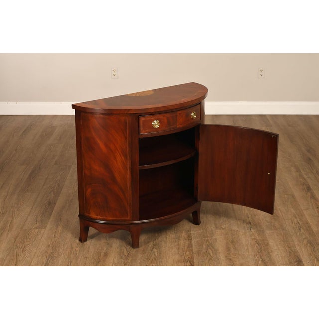 Henkel Harris Henkel Harris Georgian Style Mahogany Demilune Console For Sale - Image 4 of 18