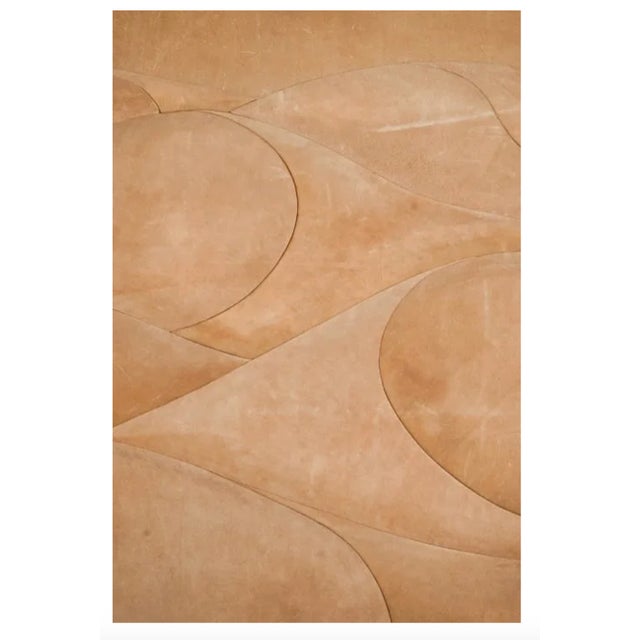 Mid-Century Modern Huge Modernist Tan Suede 3 Dimensional Upholstered Painting, Signed Steven D. Corning, 1970s For Sale - Image 3 of 15