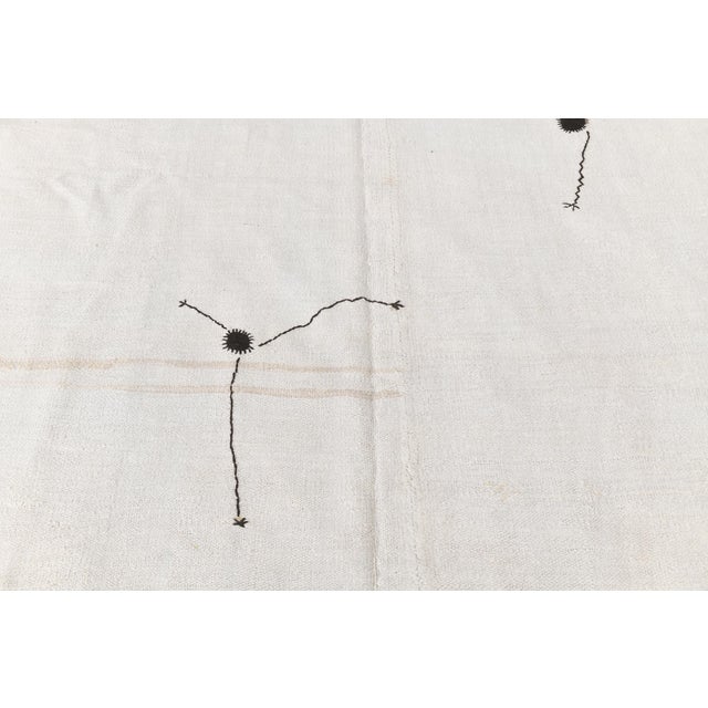 Vintage Handmade Hemp Kilim Rug For Sale - Image 5 of 12