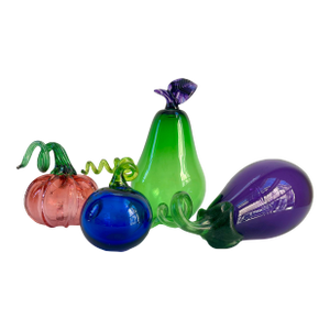 Large Handblown Art Glass Fruit Collection - Set of 4