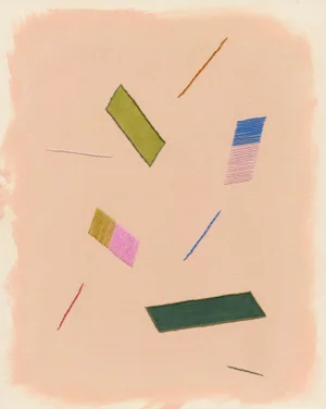 Blush Pink Playful Abstract 'Confetti' Art Print, Geometric Shapes, 20 X 16 Unframed Print