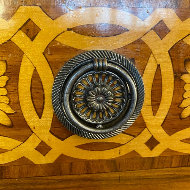 Italian Marquetry Marble Top Commode Secretary Desk For Sale - Image 10 of 12